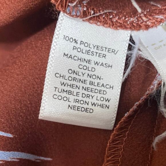 Ann Taylor LOFT Women's Brown Floral 3/4 Sleeve Midi A-Line Fit & Flare Dress 6 - Picture 5 of 5